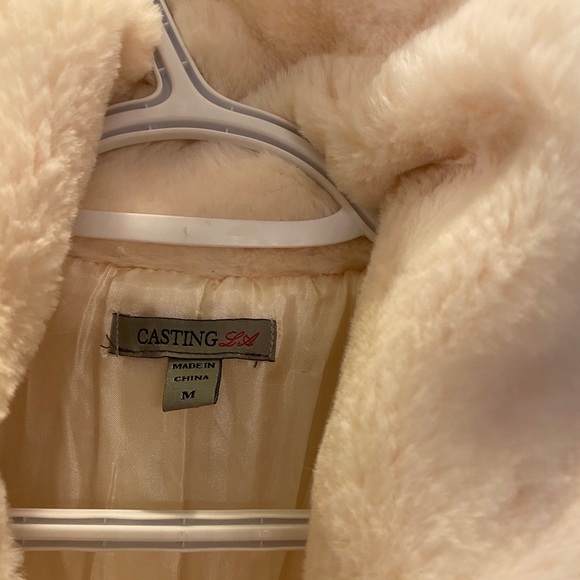 White Faux Fur Teddy Coat - Picture 4 of 4